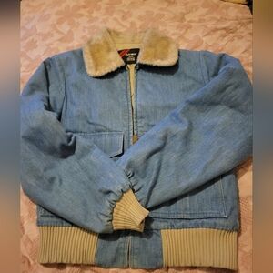 Vintage 60s 70s Sears Outerwear  Denim Bomber Jacket